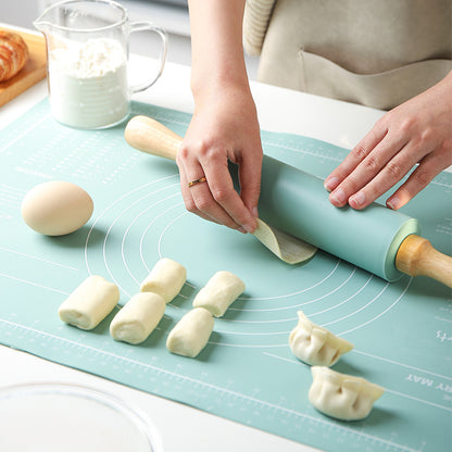 Thick Non-Slip Rolling Pin and Large Non-Stick Mat